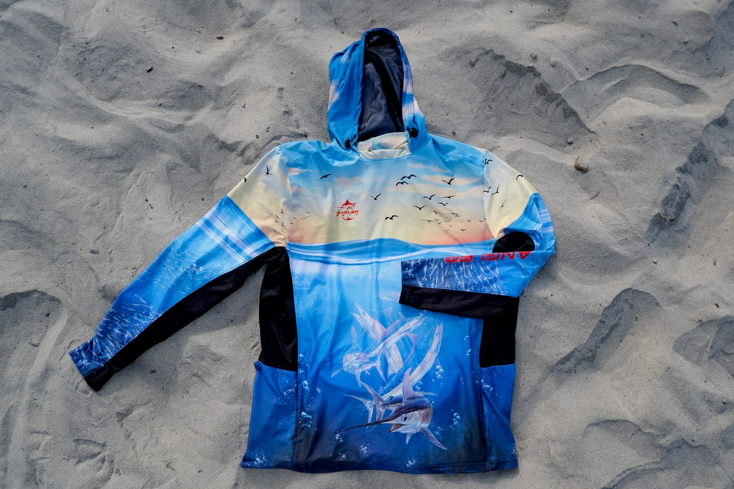 Angler 24-7 Flying Fins UPF Sun Protection Fishing Hoodie