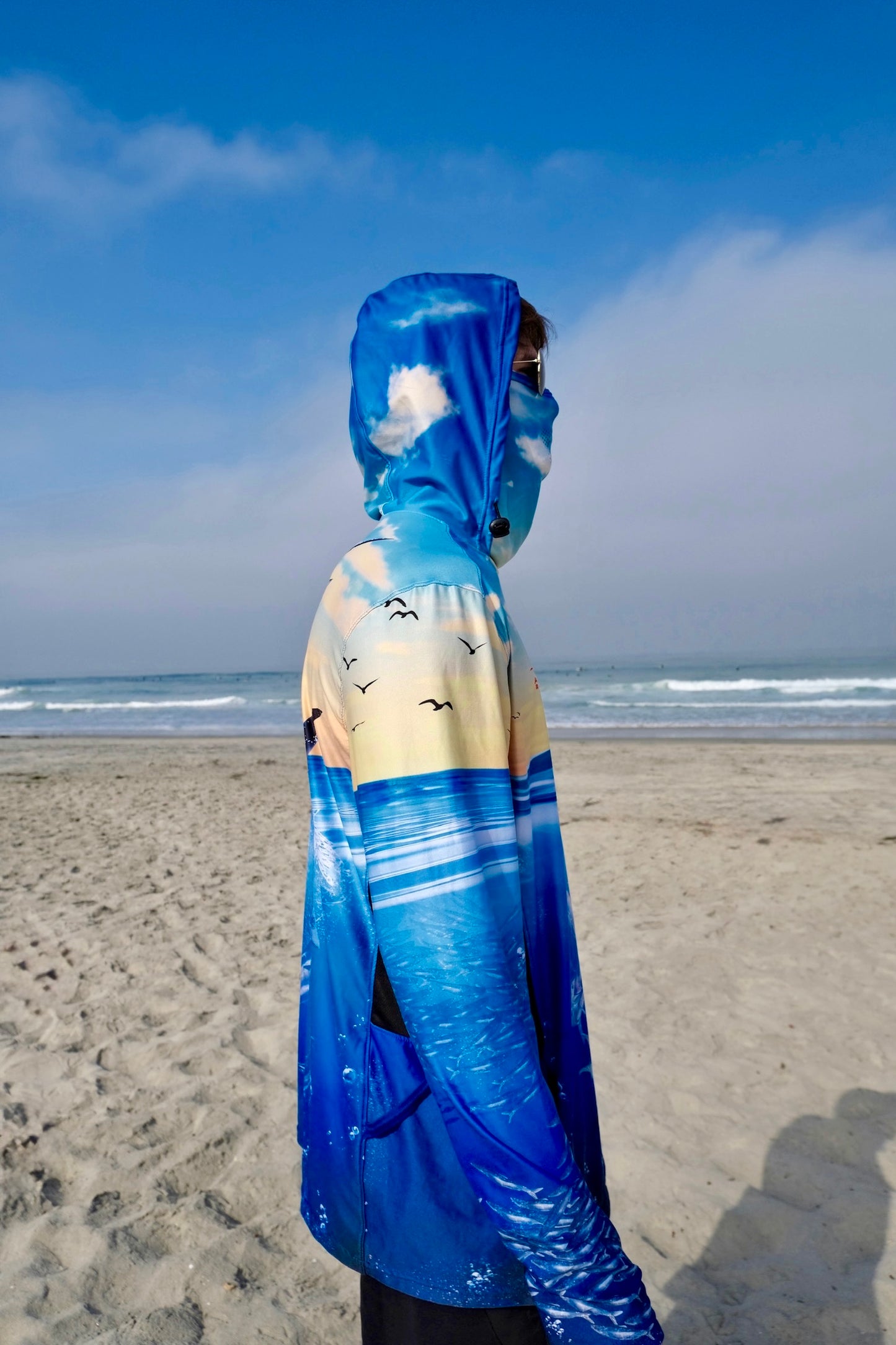 Angler 24-7 Flying Fins UPF Sun Protection Fishing Hoodie