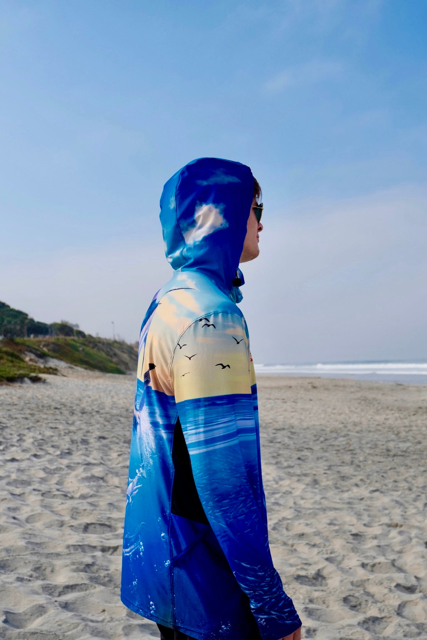 Angler 24-7 Flying Fins UPF Sun Protection Fishing Hoodie