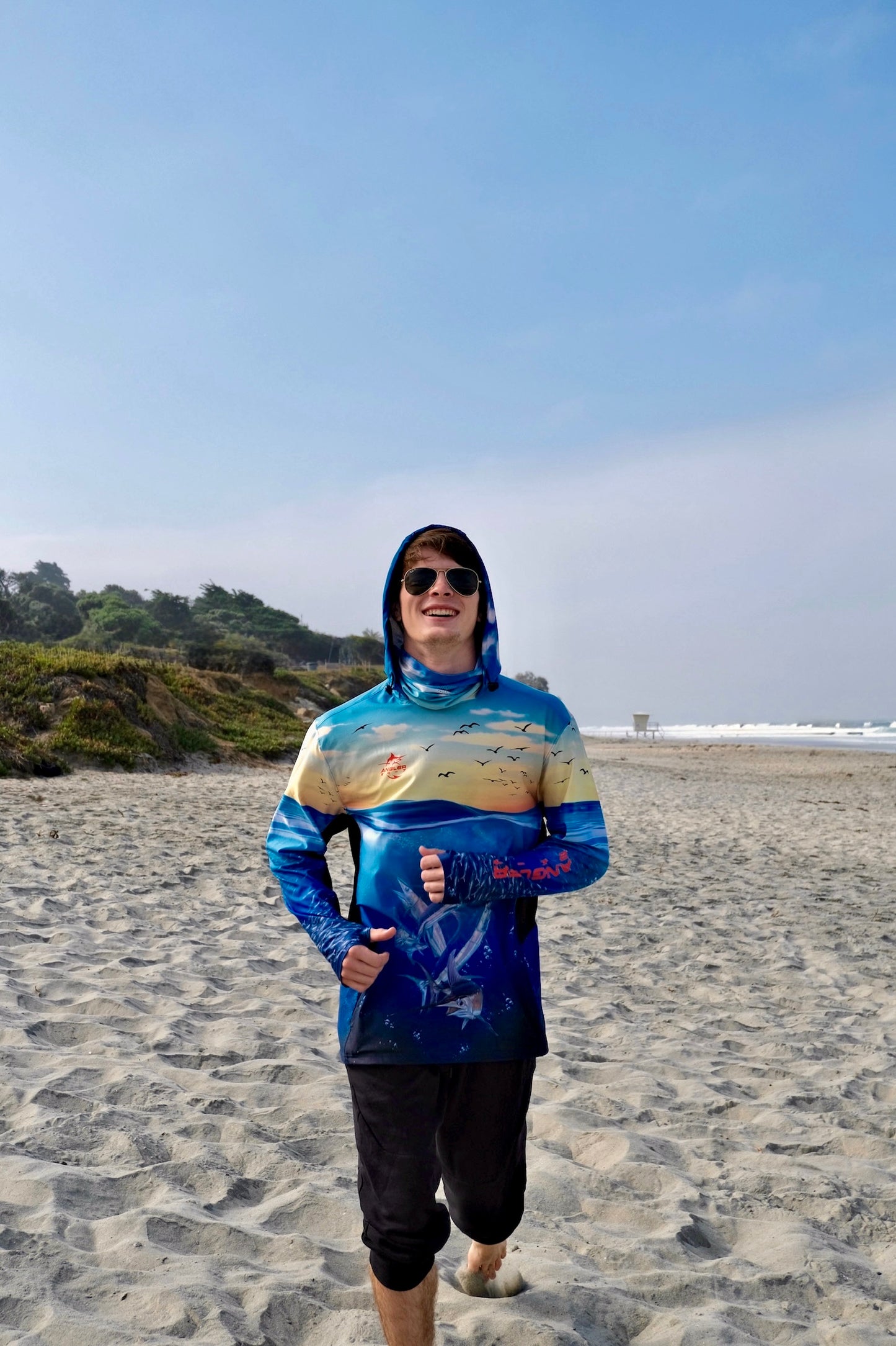 Angler 24-7 Flying Fins UPF Sun Protection Fishing Hoodie