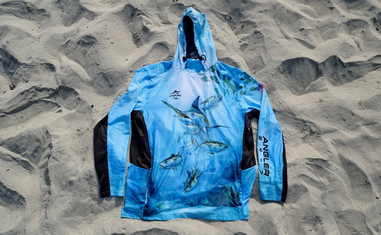 Angler 24-7 Reel Depths UPF Sun Protection Fishing Hoodie