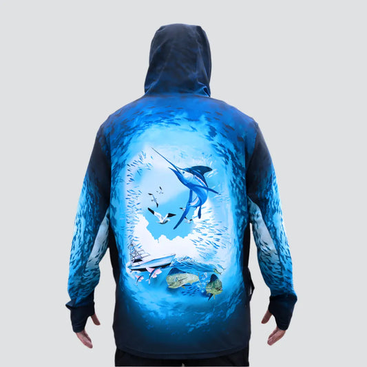 Angler 24-7 Fish Frenzy UPF Sun Protection Fishing Hoodie