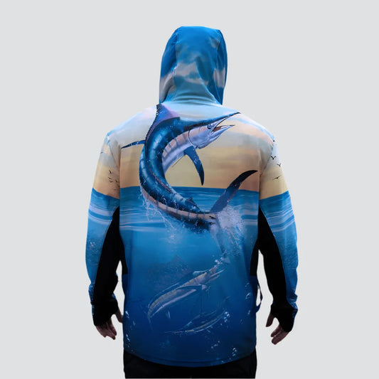 Angler 24-7 Flying Fins UPF Sun Protection Fishing Hoodie